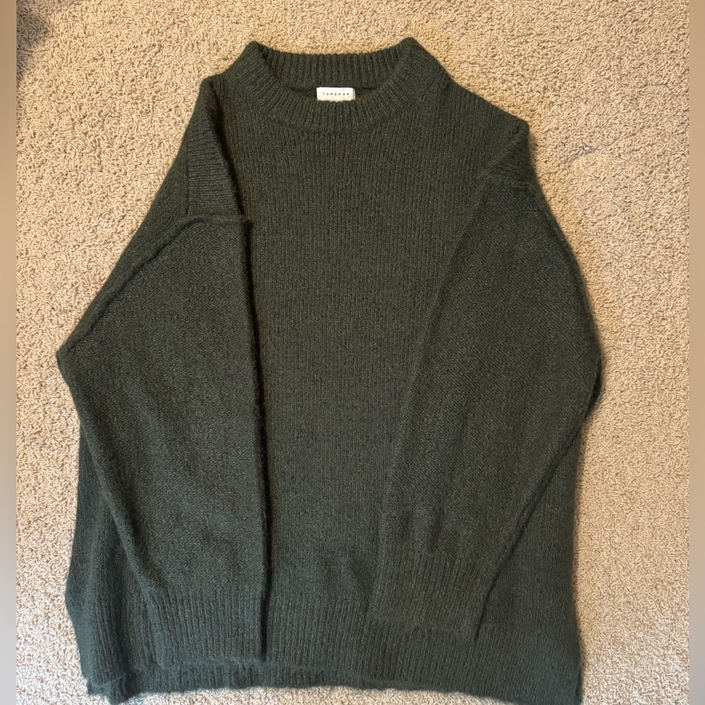 Topshop Oversized Forest Green Sweater